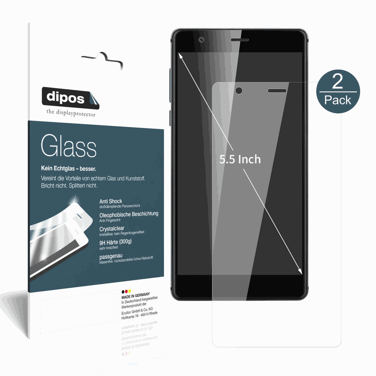 2x 9H Clear Screen Protector for Oukitel U13 – Shatterproof, Crystal Clear | dipos