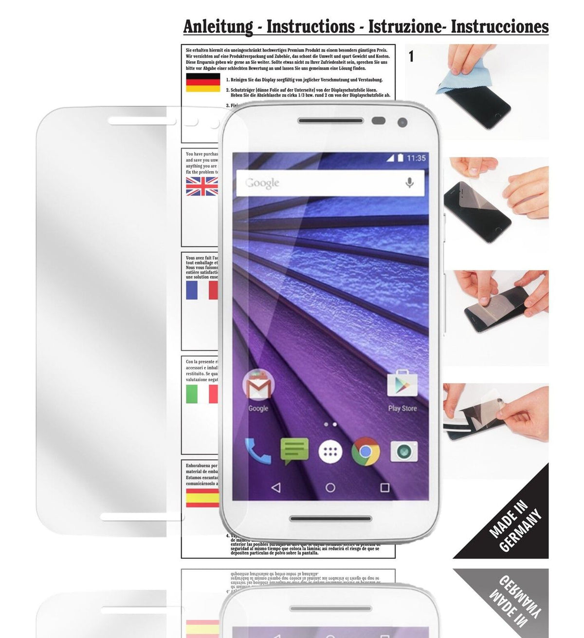 6x Screen Protector for Moto G 3 (3. Gen) Motorola Crystal Clear