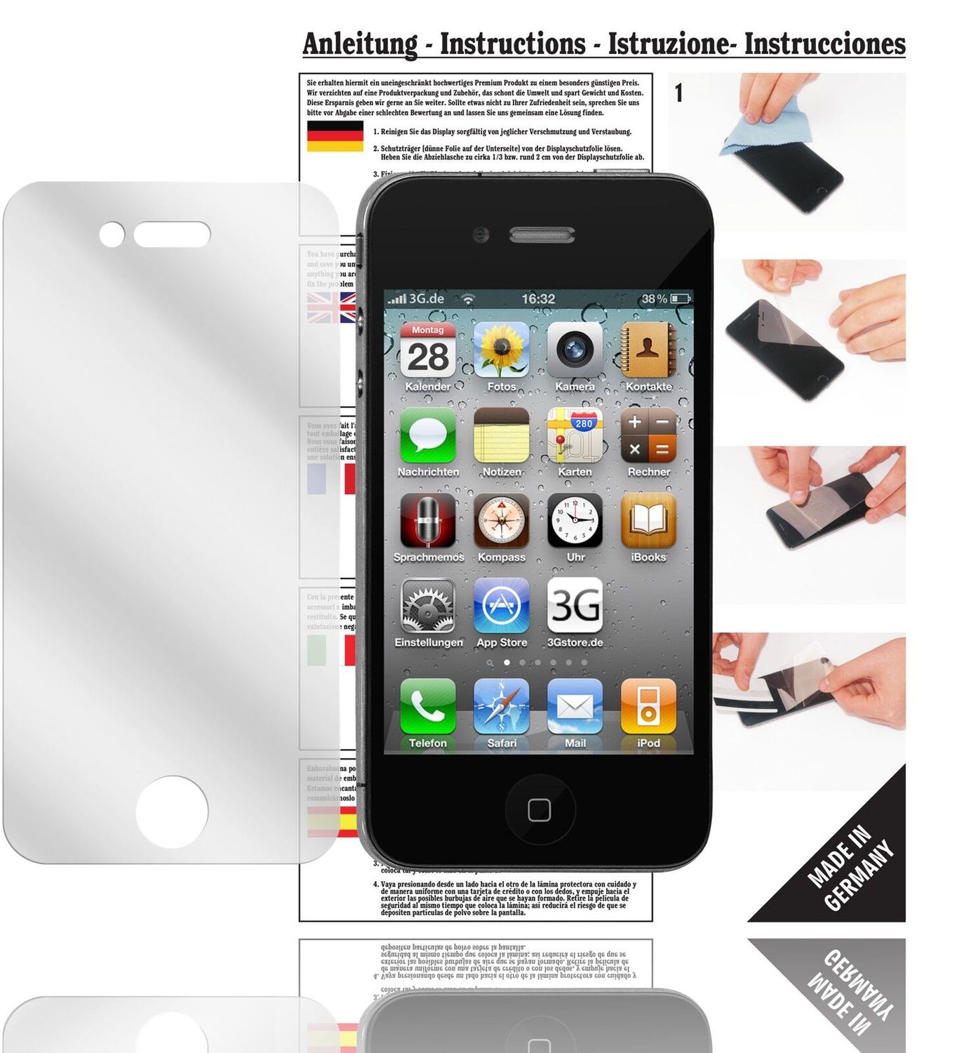 6x Screen Protector for iPhone 4S Apple Crystal Clear
