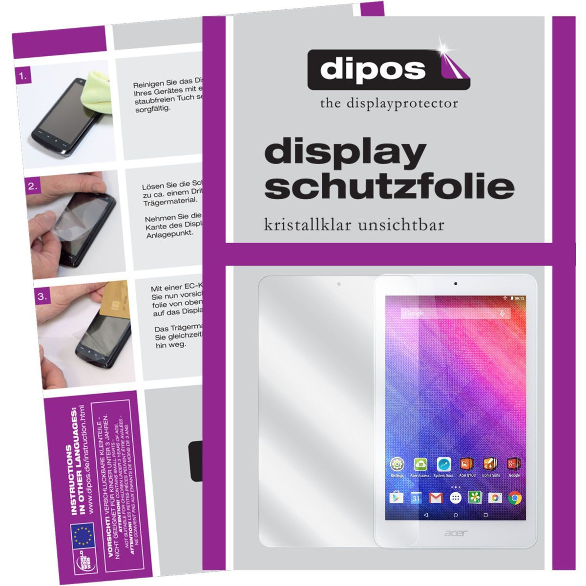 2x Screen Protector for Acer Iconia One 8 B1-820 protection guard crystal clear