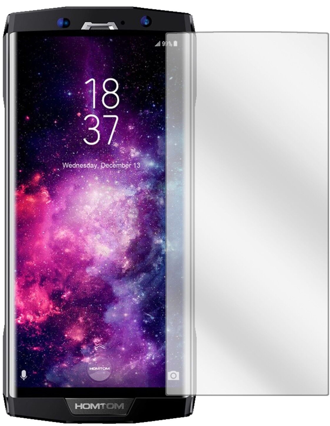 Klare Displayschutzfolie von dipos passend für Homtom HT70, präziser Zuschnitt und blasenfrei montiert