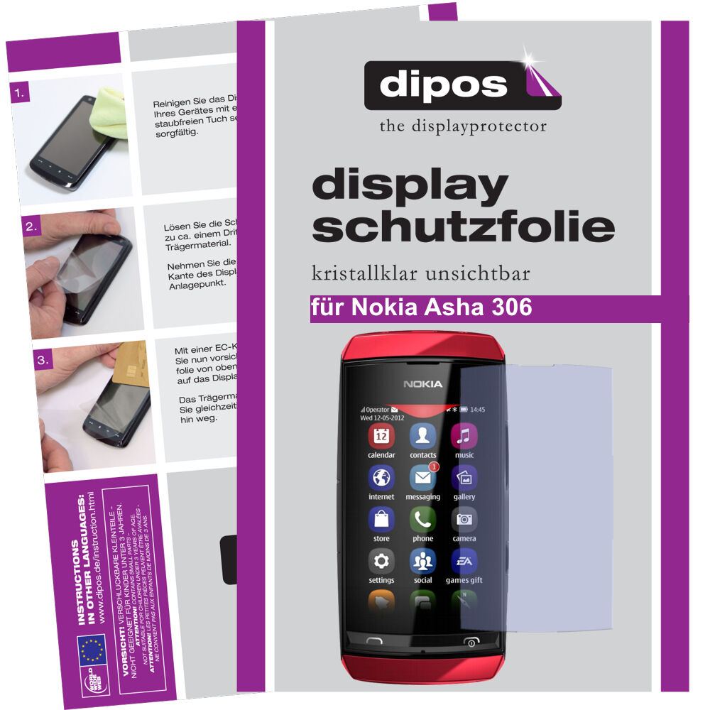 1x Screen Protector for Nokia Asha 306 protection guard crystal clear