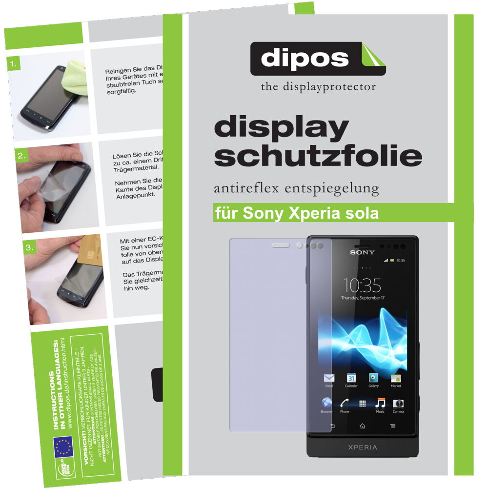 2x Schutzfolie matt für Xperia sola Sony Display-Schutzfolie