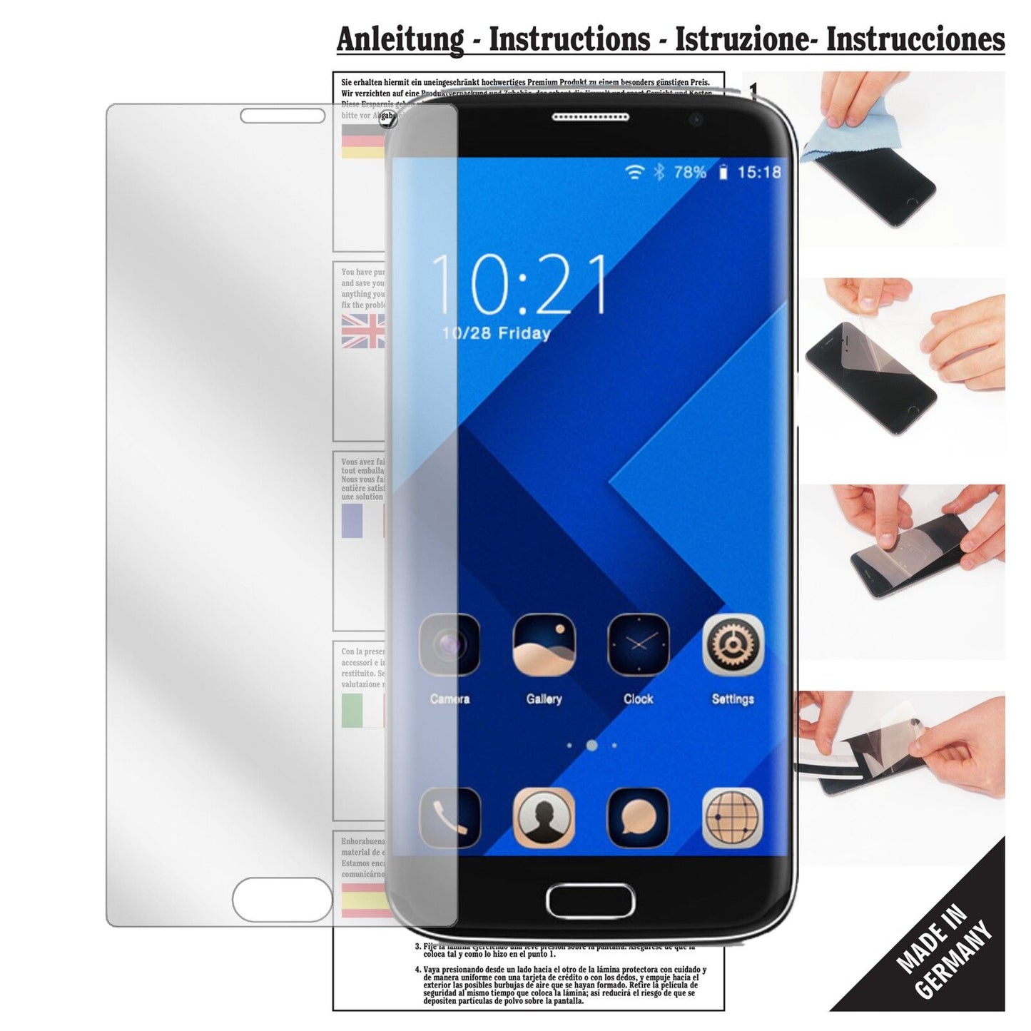 6x Schutzfolie klar für BLUBOO Edge Display-Schutzfolie