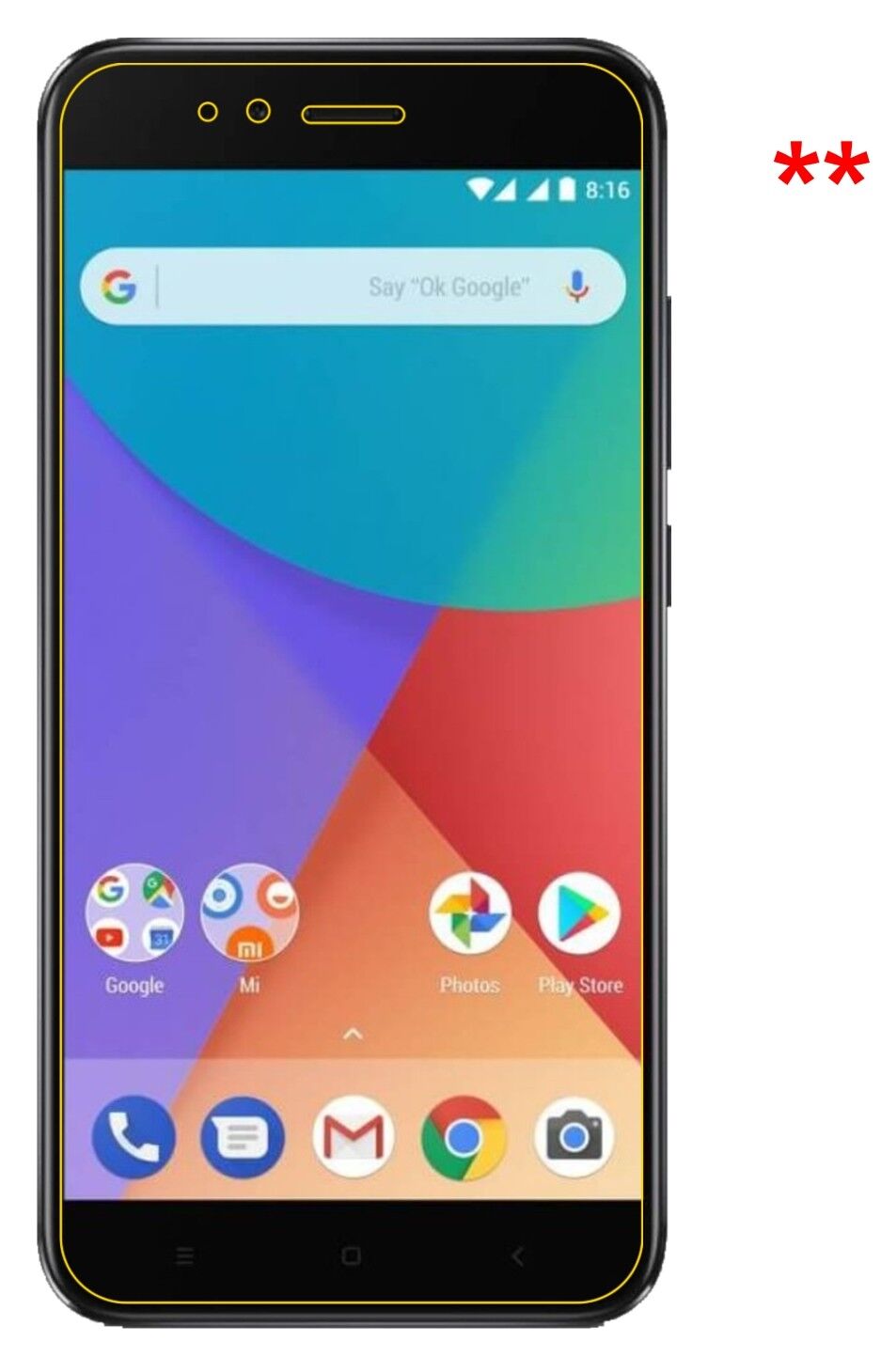Dünne und klare Folie passend zugeschnitten für Xiaomi Mi A1