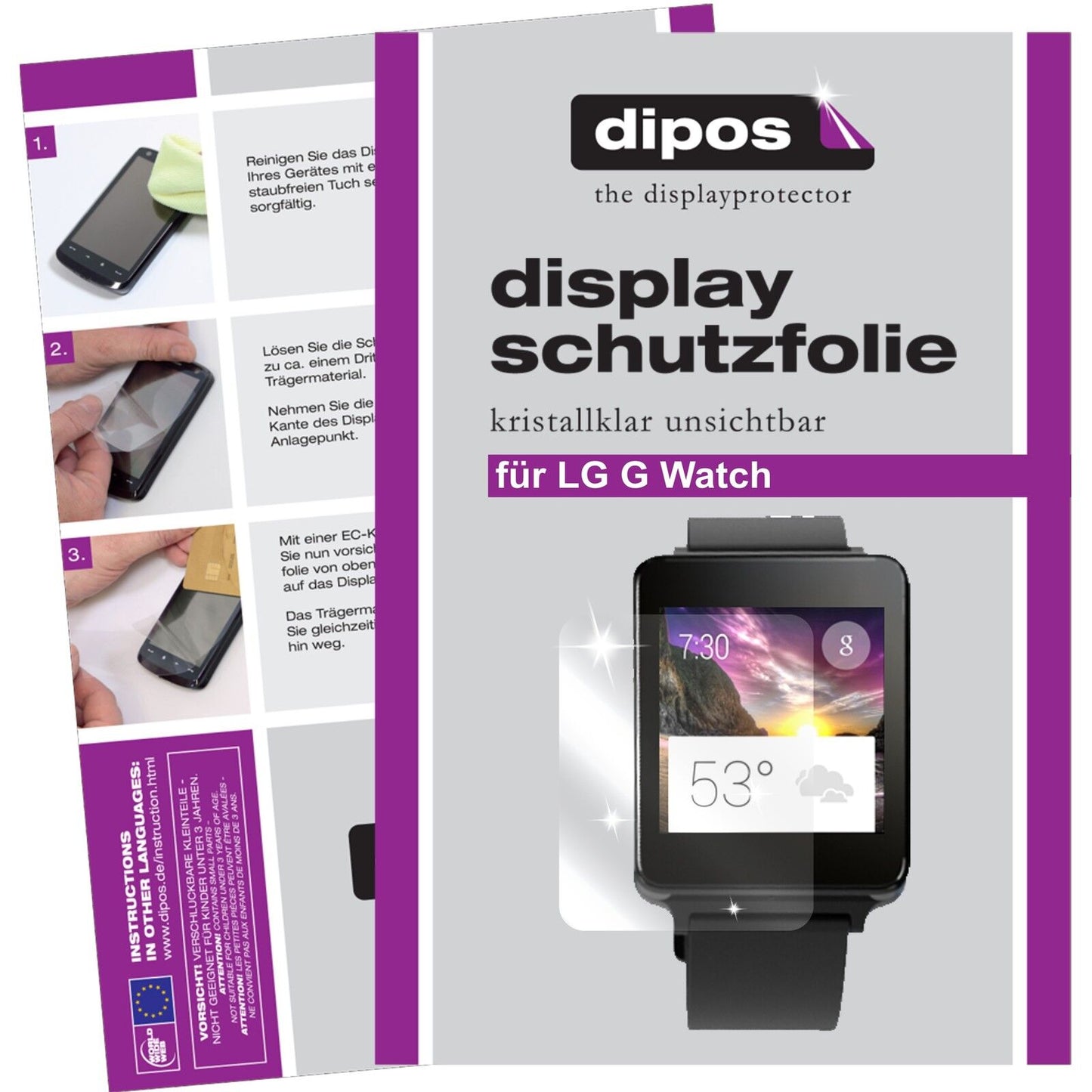 dipos 2x Clear Screen Protector for LG G Watch