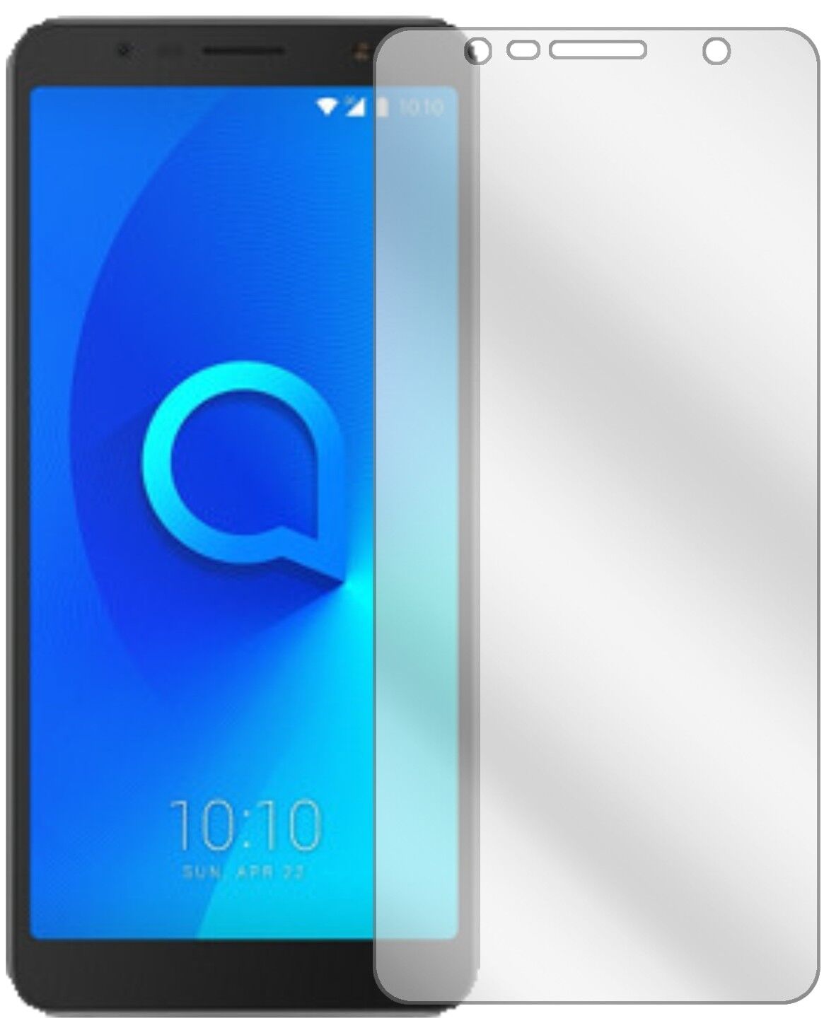 Klare Displayschutzfolie von dipos passend für Alcatel 3C, präziser Zuschnitt und blasenfrei montiert