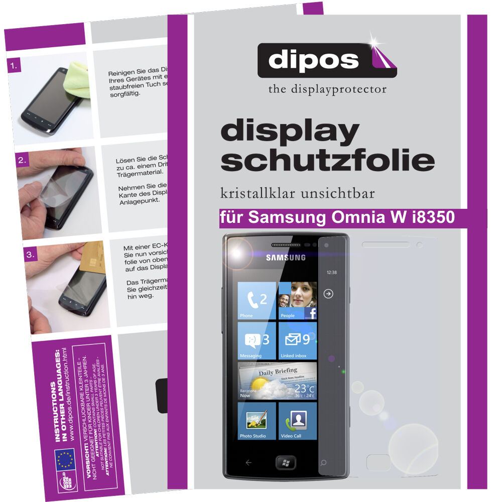 dipos 2x Clear Screen Protector for Samsung Omnia M i8350