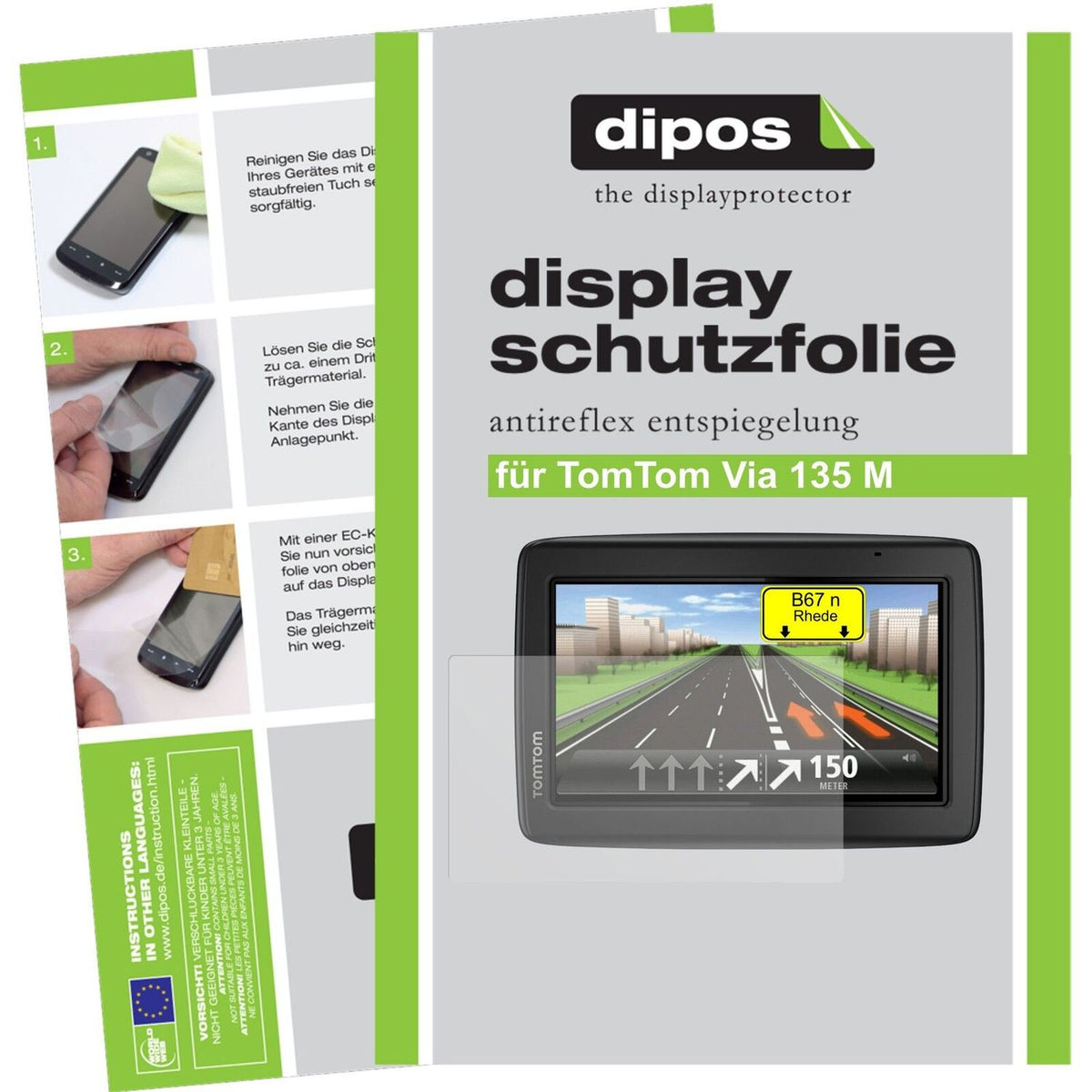 dipos 2x Matte Screen Protector for TomTom Via 135 M