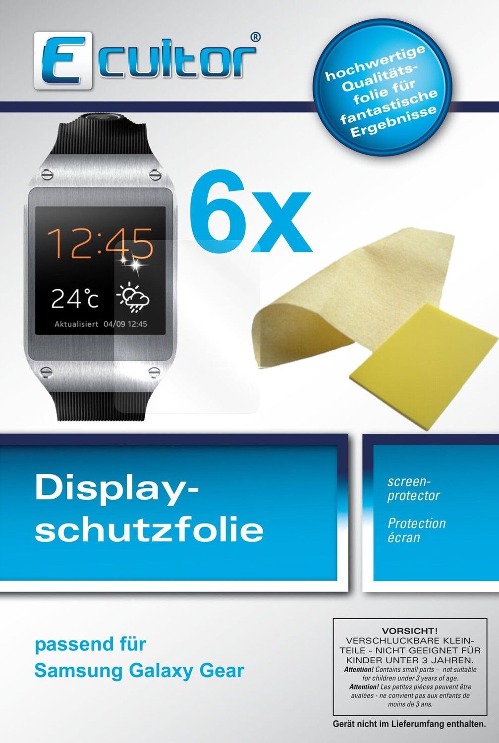Ecultor 6x Clear Screen Protector for Samsung Galaxy Gear