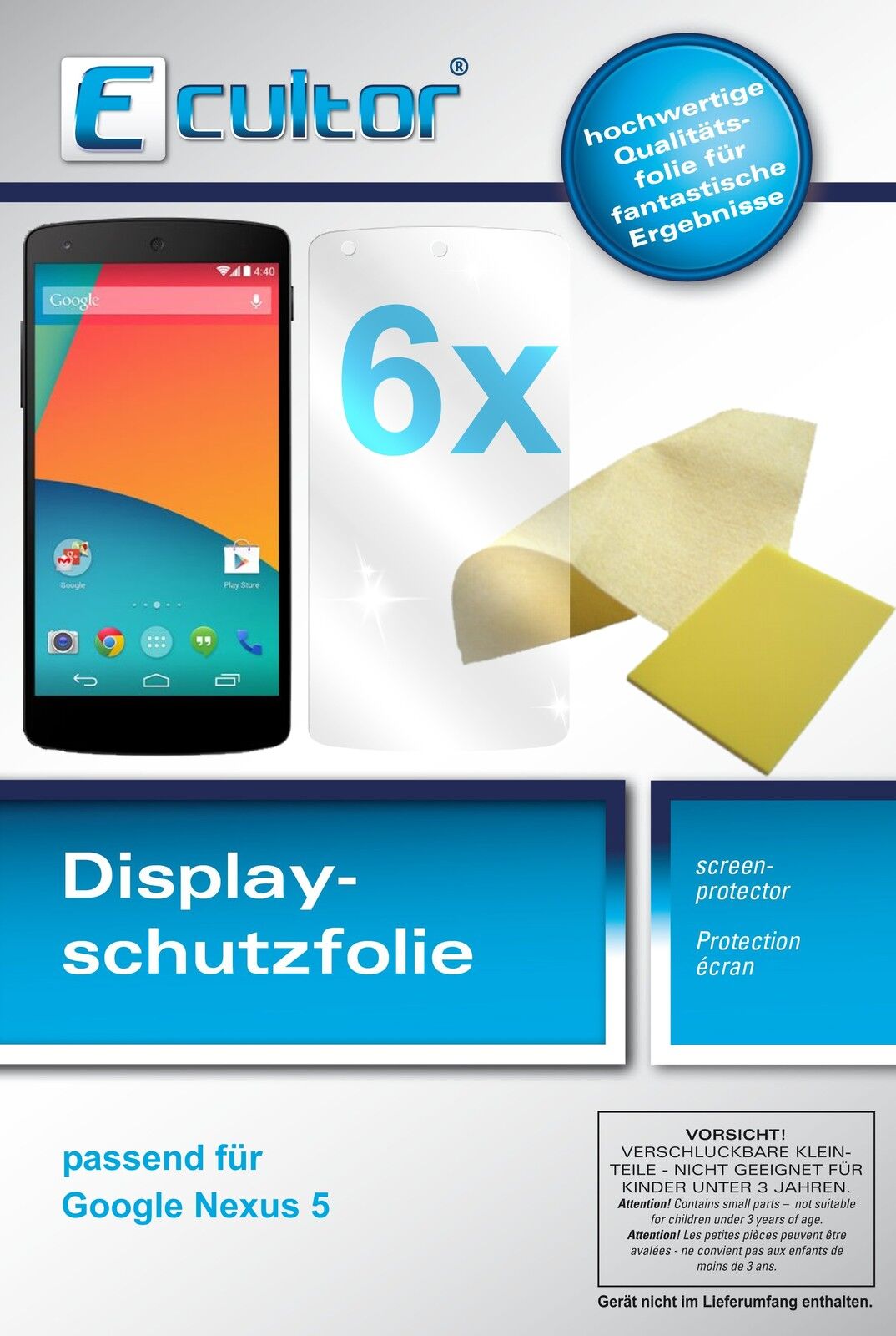 Ecultor 6x Clear Screen Protector for LG Google Nexus 5