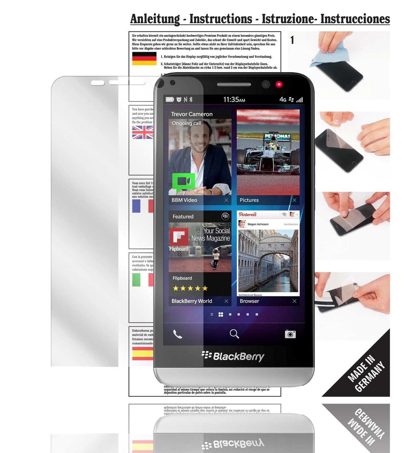 6x Screen Protector Clear for Z30 Blackberry Display Protection Film