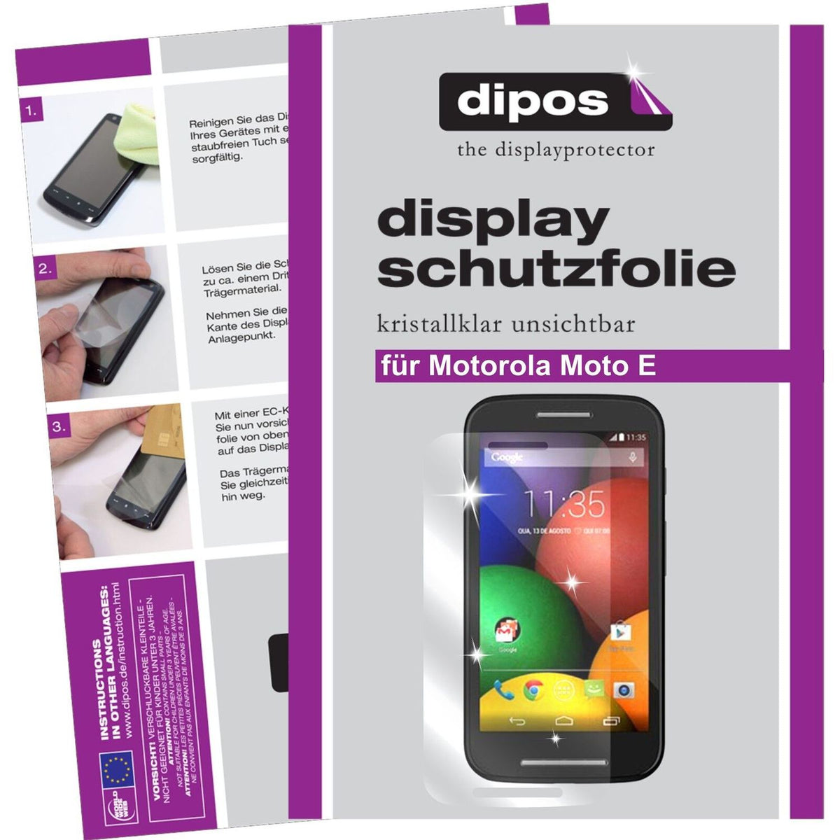 1x dipos Screen Protector for Motorola Moto E protection guard crystal clear