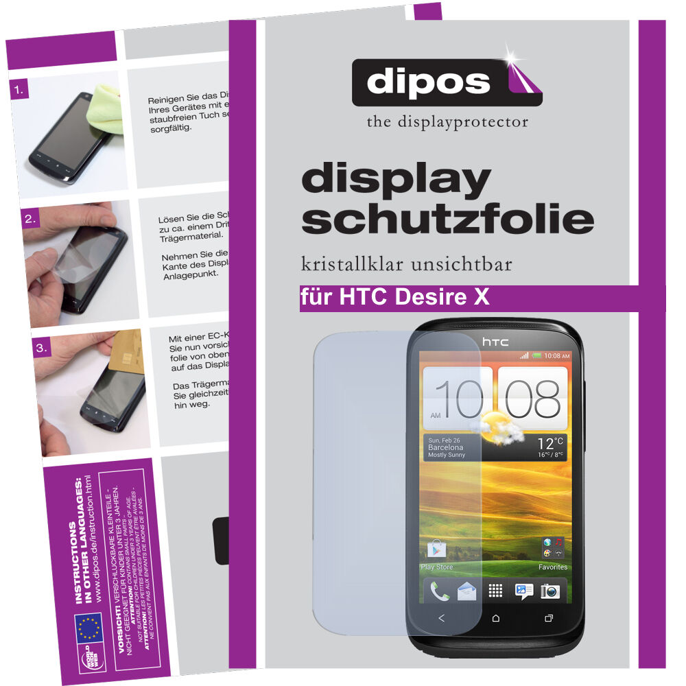 dipos 2x Clear Screen Protector for HTC Desire X