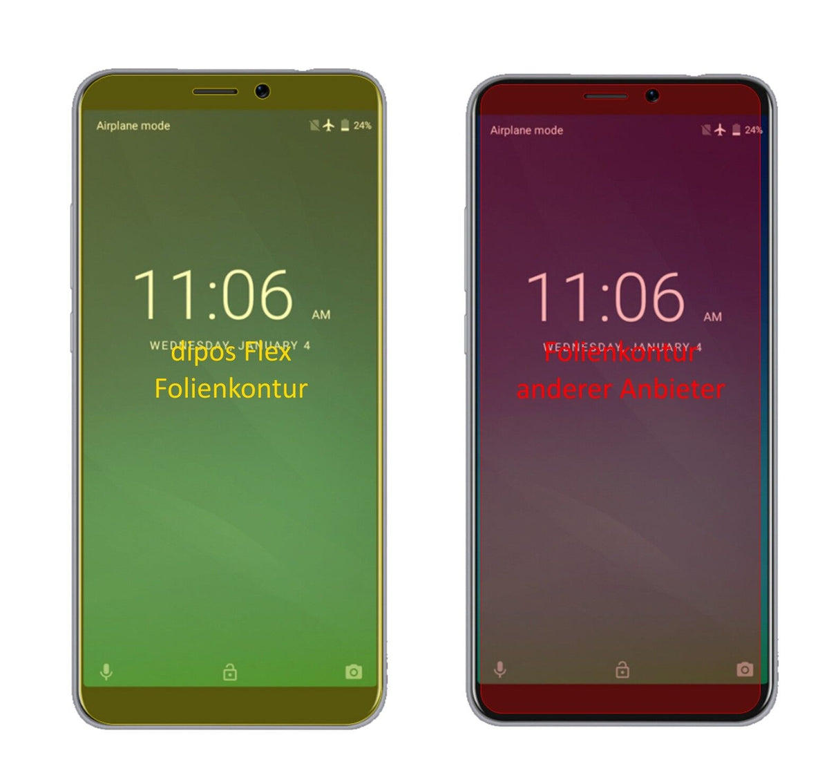 Klare Displayschutzfolie von dipos passend für KEECOO P11, 100% Displayabdeckung und blasenfreie Montage