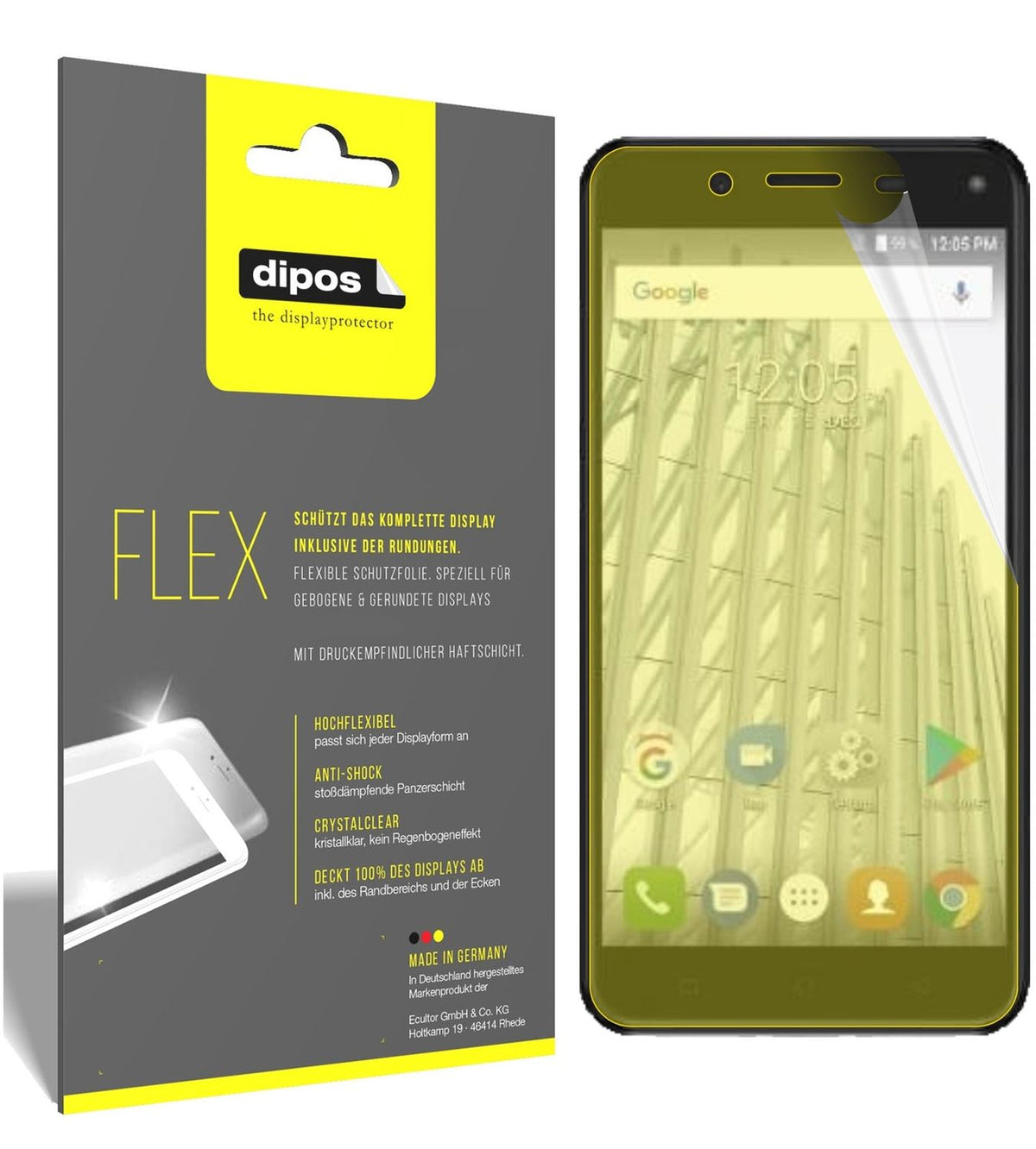 Klare Displayschutzfolie von dipos passend für Walton Primo HM4i, 100% Displayabdeckung und blasenfreie Montage