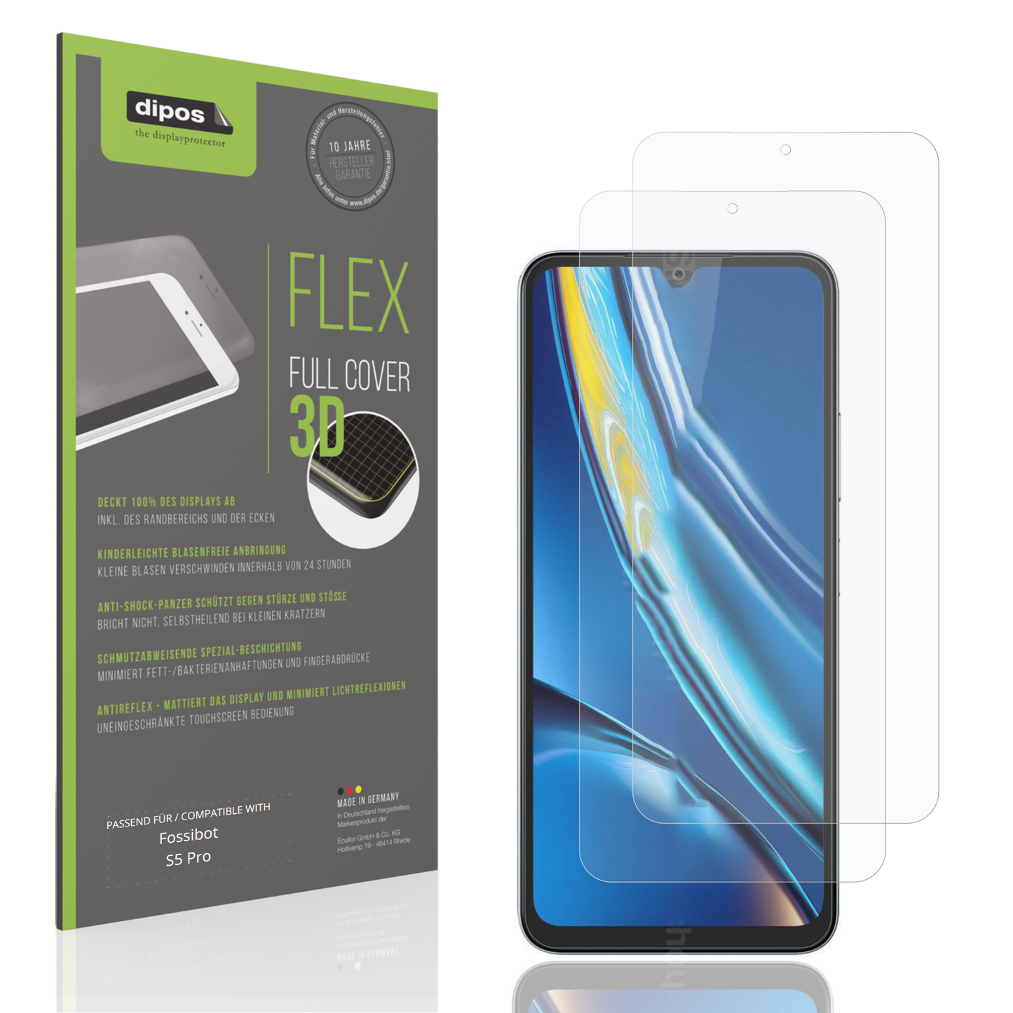 Matte Displayschutzfolie von dipos passend für Fossibot S5 Pro, 100% Displayabdeckung und blasenfreie Montage