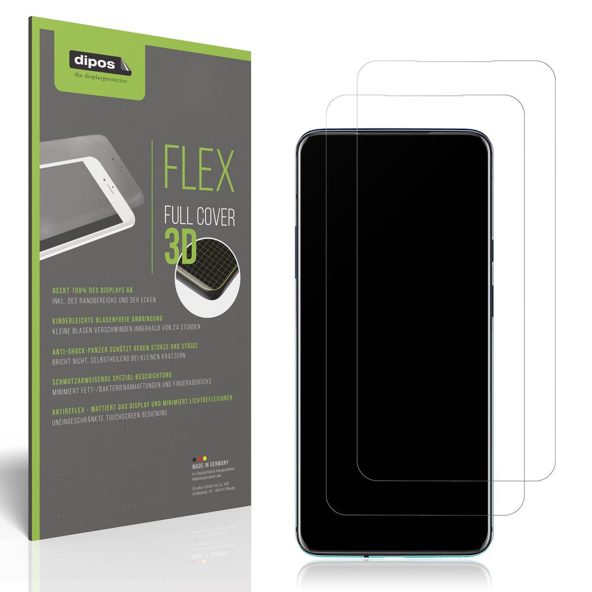 Matte Displayschutzfolie von dipos passend für OnePlus 7T Pro, 100% Displayabdeckung und blasenfreie Montage