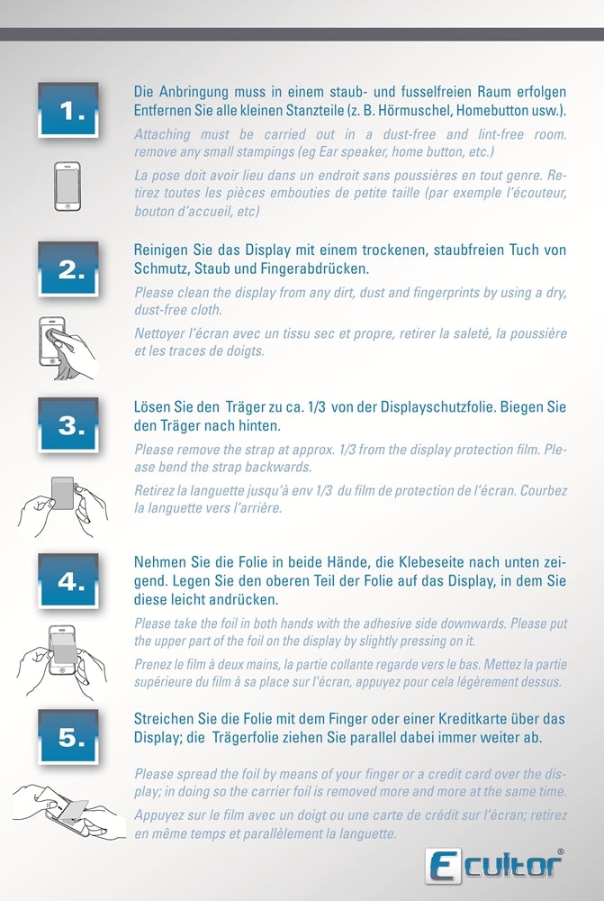 6x Schutzfolie klar für Ascend G740 Huawei Display-Schutzfolie