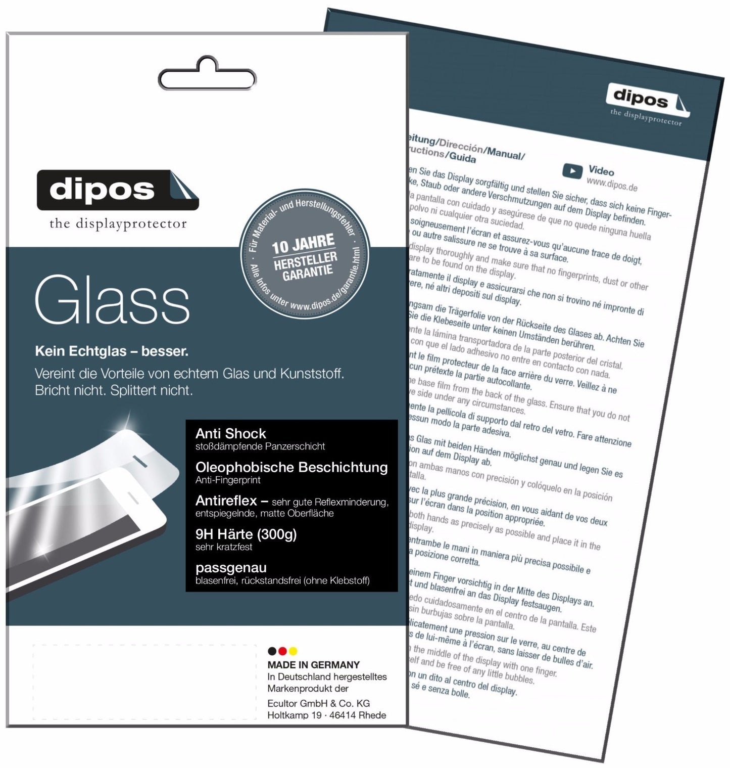 2x 9H Schutzfolie matt für Huawei P10 Panzerfolie