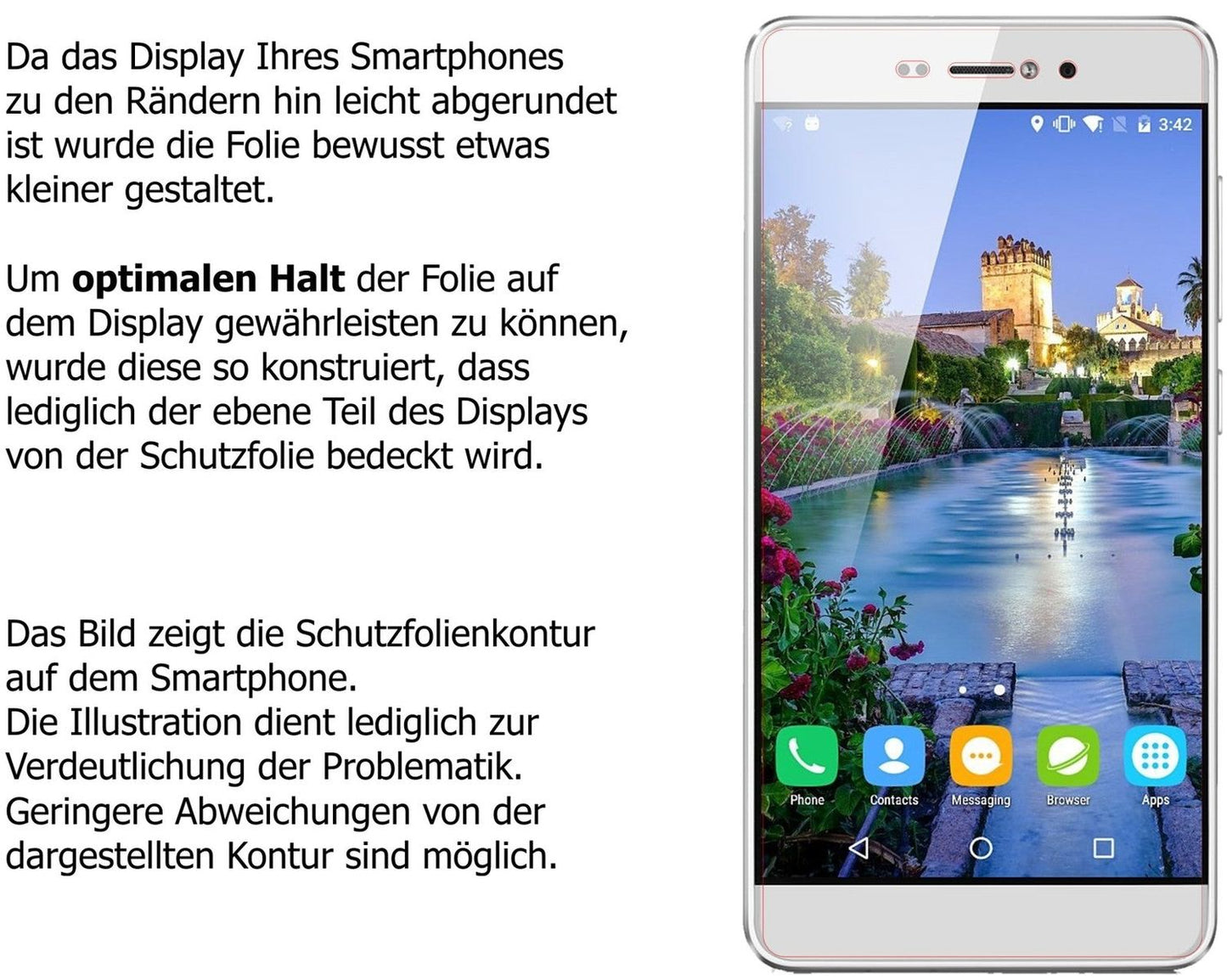 2x Screen Protector for BLUBOO Picasso 5 Zoll Flexible Glass 9H dipos
