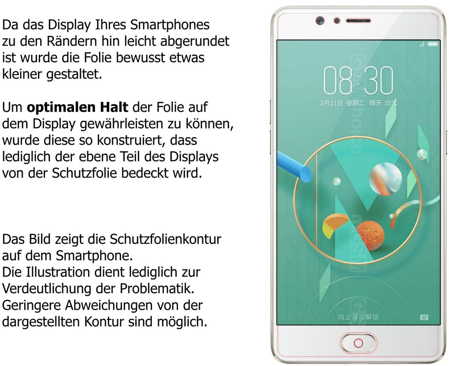 2x Screen Protector for ZTE Nubia M2 Flexible Glass 9H dipos
