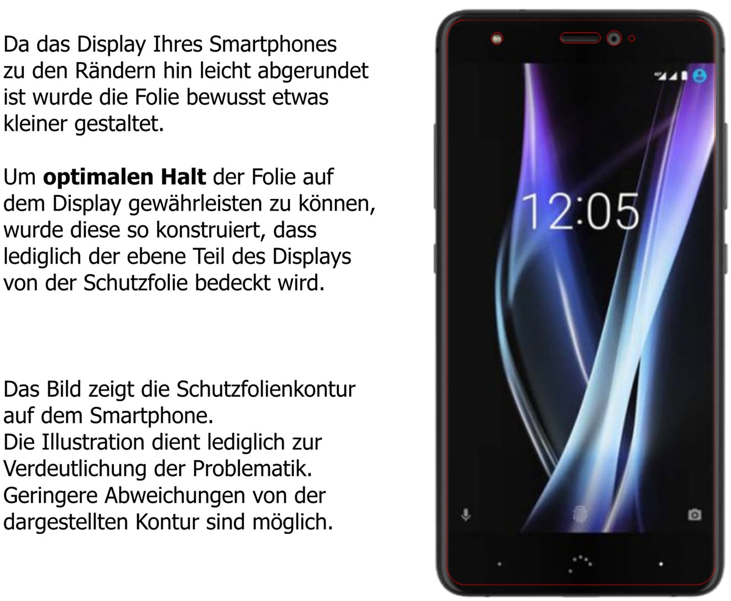 Privatsphäre-Schutz durch Sichtschutz-Folie passend zugeschnitten für BQ Aquaris X Pro