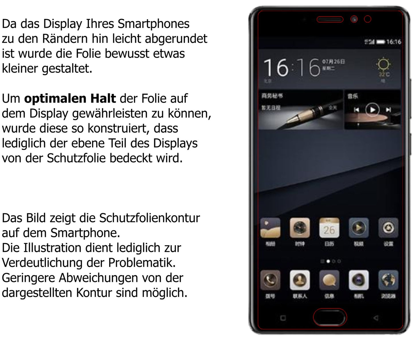Privatsphäre-Schutz durch Sichtschutz-Folie passend zugeschnitten für Gionee M6S Plus