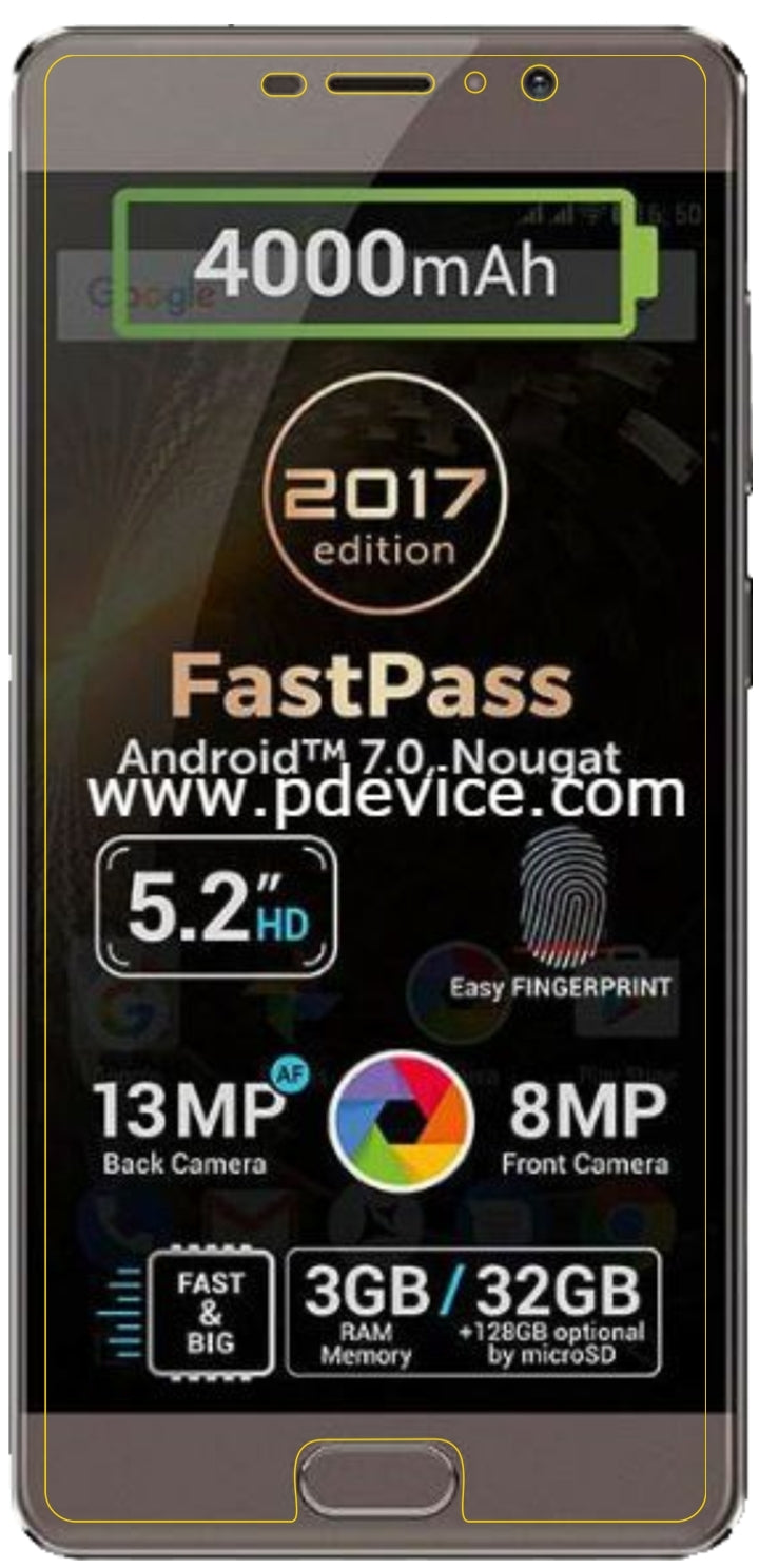 2x Screen Protector for Allview P9 Energy Lite 2017 matte Flexible Glass 9H