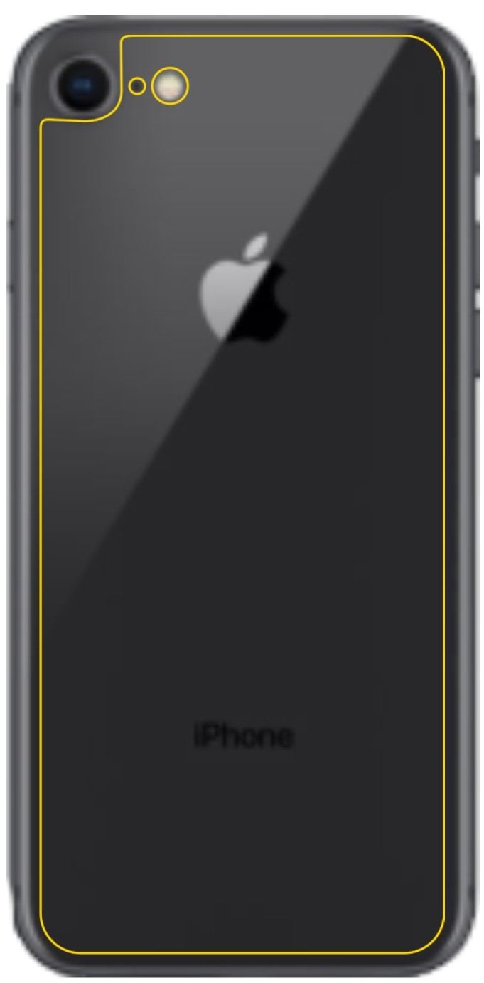 Privatsphäre-Schutz durch Sichtschutz-Folie passend zugeschnitten für Apple iPhone 8 Rückseite