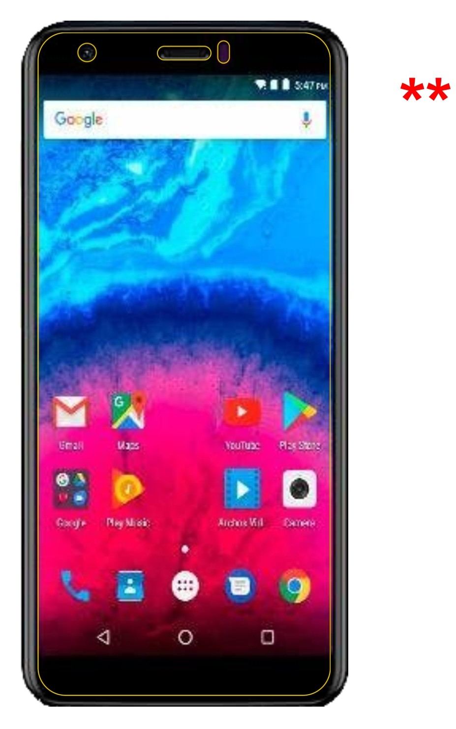 Dünne und klare Folie passend zugeschnitten für Archos Core 55S