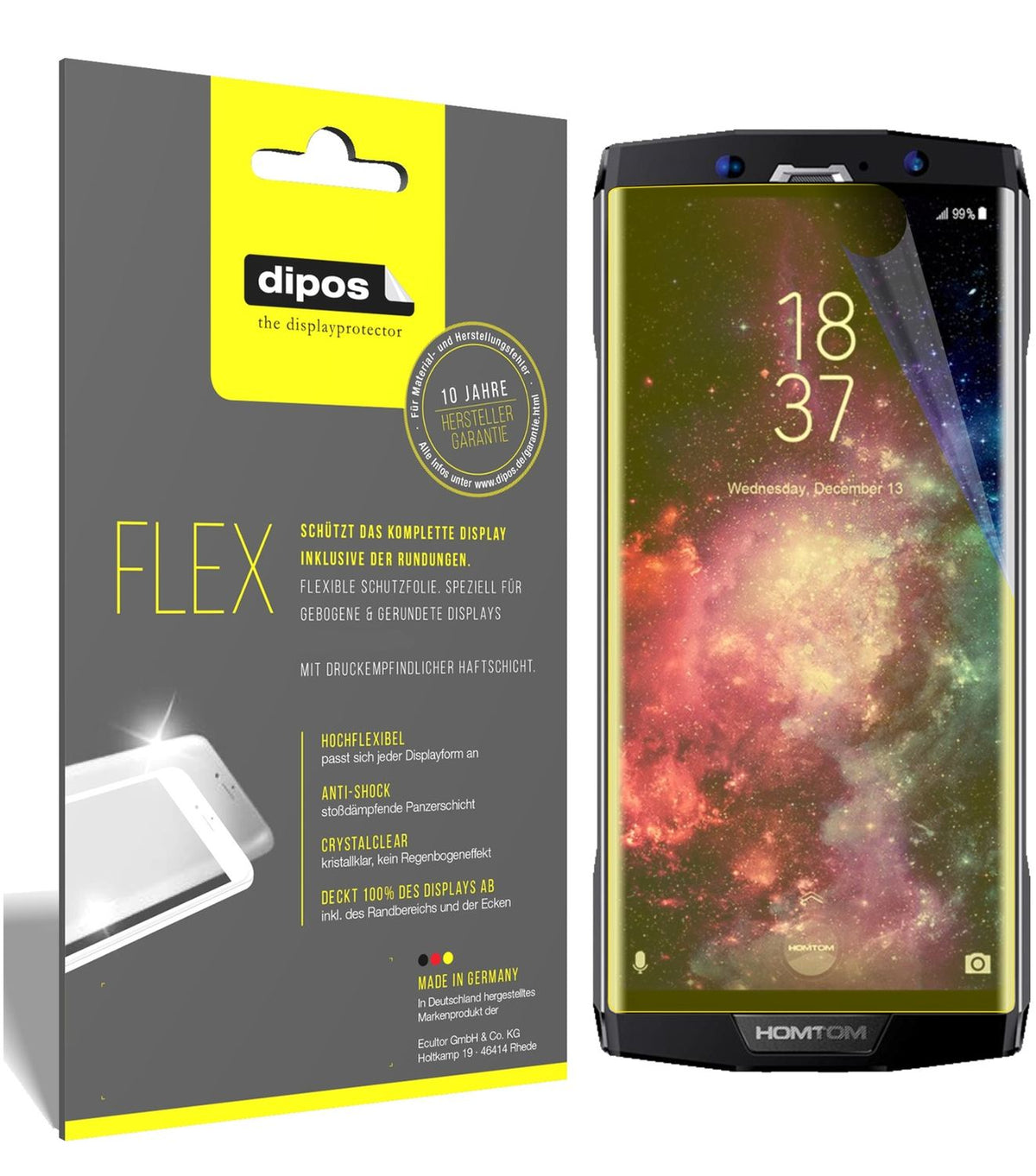dipos FLEX 3x Clear Screen Protector for Homtom HT70