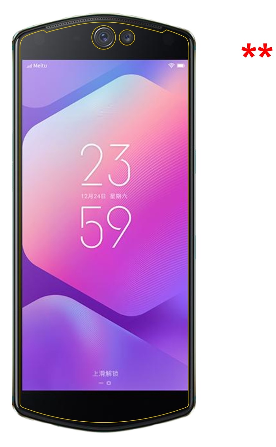 Dünne und klare Folie passend zugeschnitten für Meitu T9