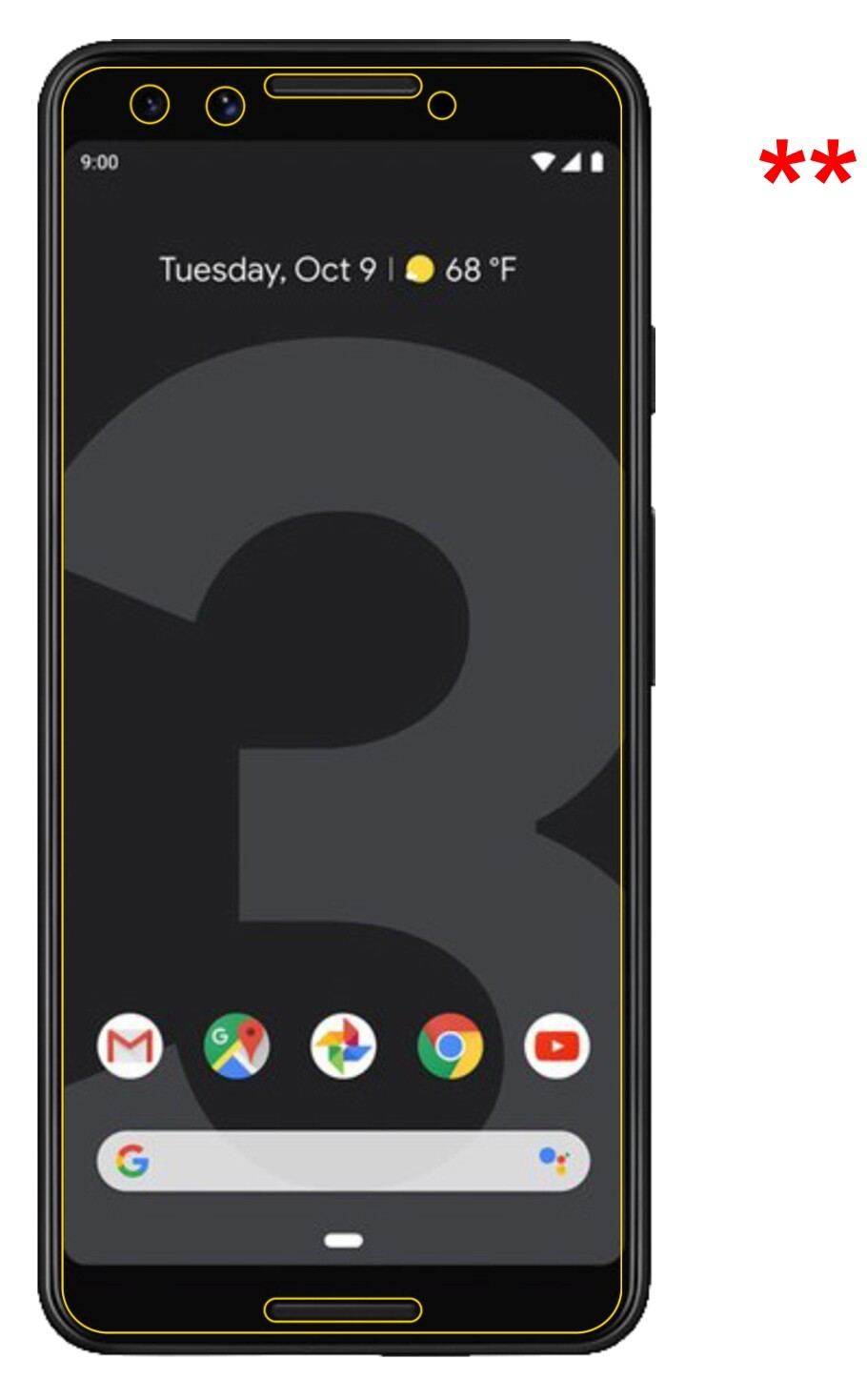 Privatsphäre-Schutz durch Sichtschutz-Folie passend zugeschnitten für Google Pixel 3