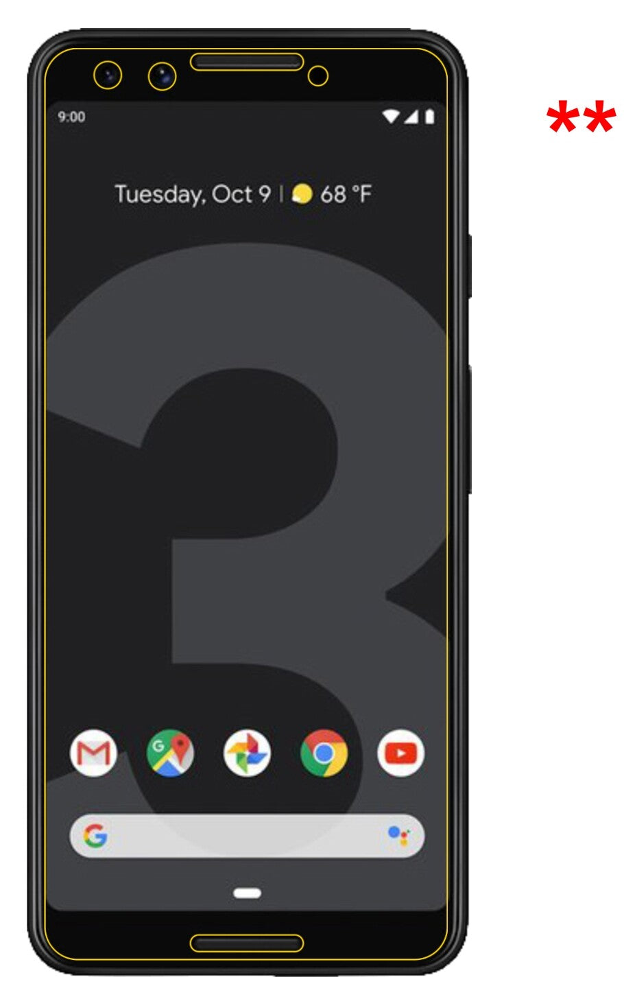Privatsphäre-Schutz durch Sichtschutz-Folie passend zugeschnitten für Google Pixel 3