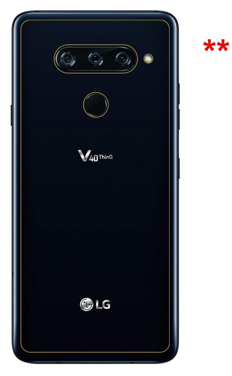 Dünne und klare Folie passend zugeschnitten für LG V40 ThinQ Rückseite