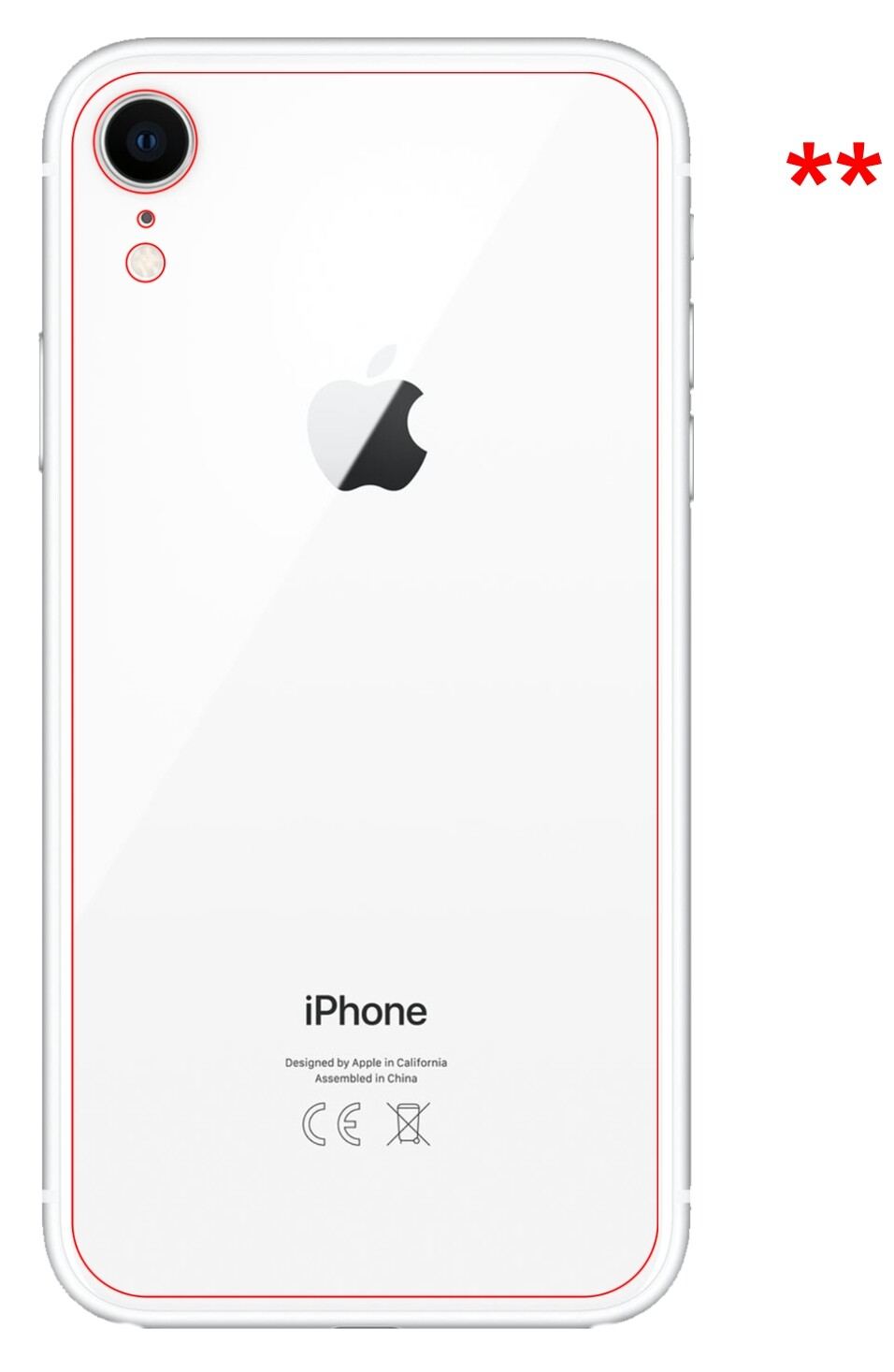 Dünne und klare Folie passend zugeschnitten für Apple iPhone XR Rückseite
