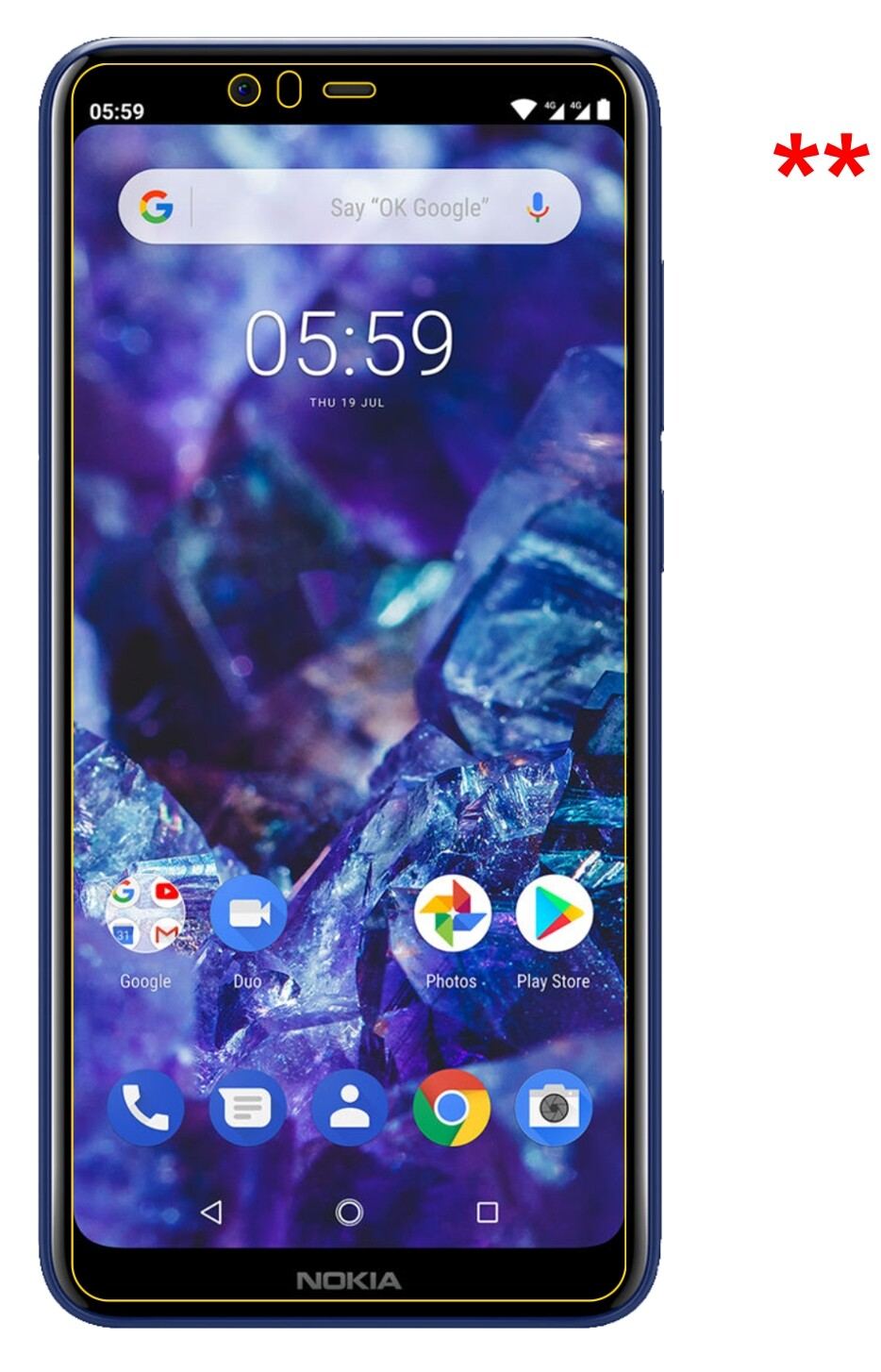 1+1x Screen Protector for Nokia 5.1 Plus Flexible Glass 9H dipos