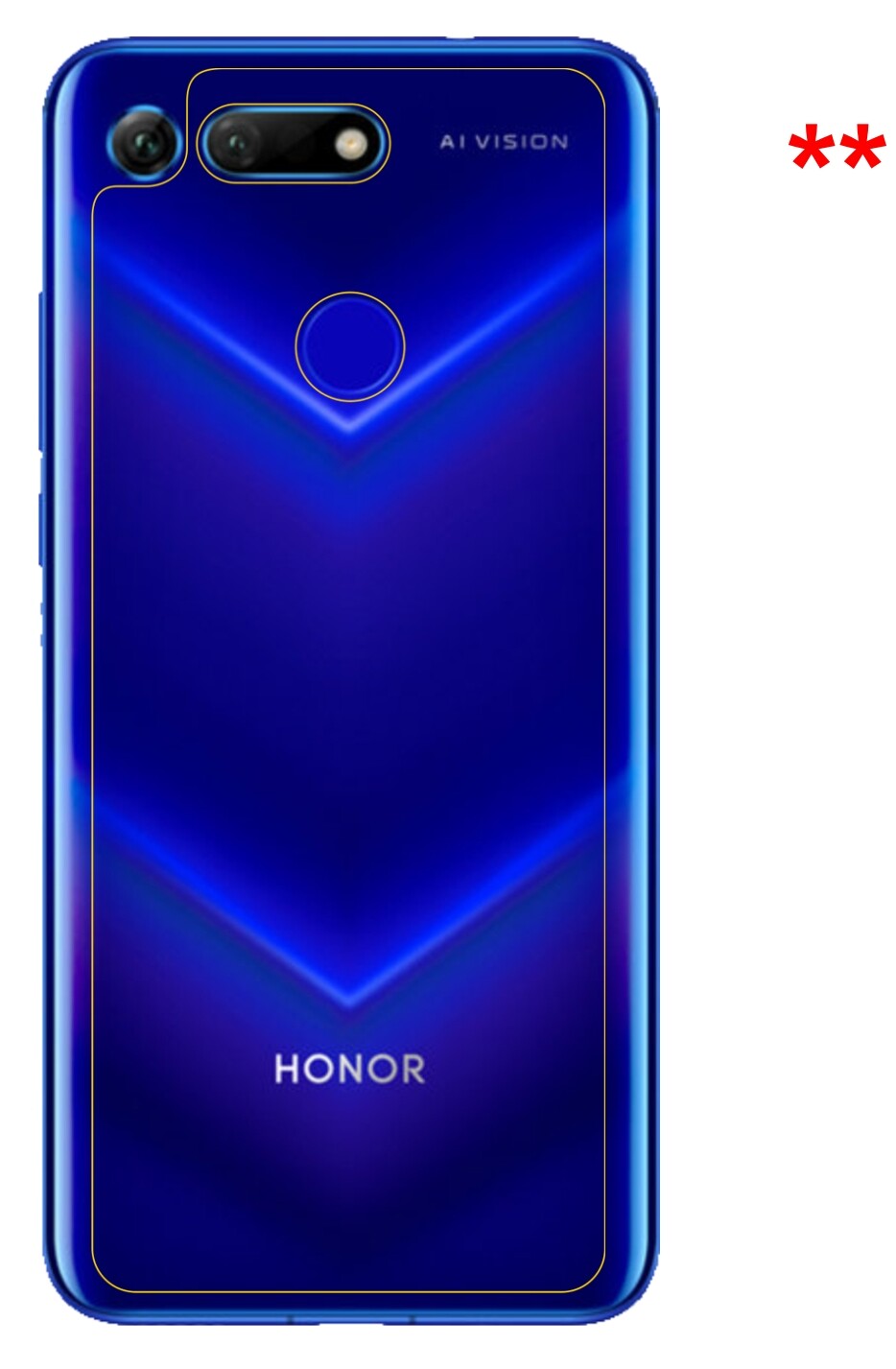 Dünne und klare Folie passend zugeschnitten für Honor V20 Rückseite