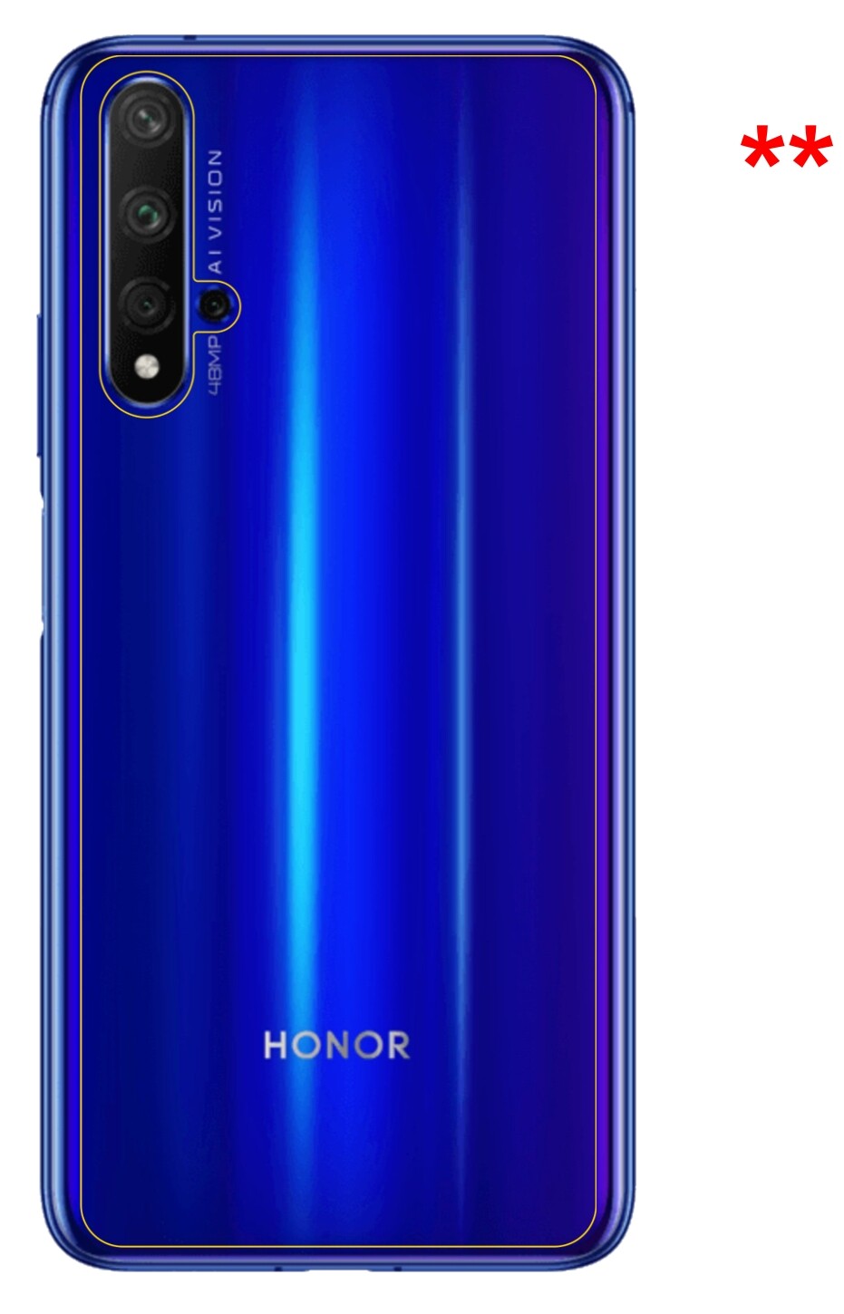 dipos Displayschutz für Honor 20 Rückseite, mattierte Oberfläche, robuste Festigkeit und perfekte Passform
