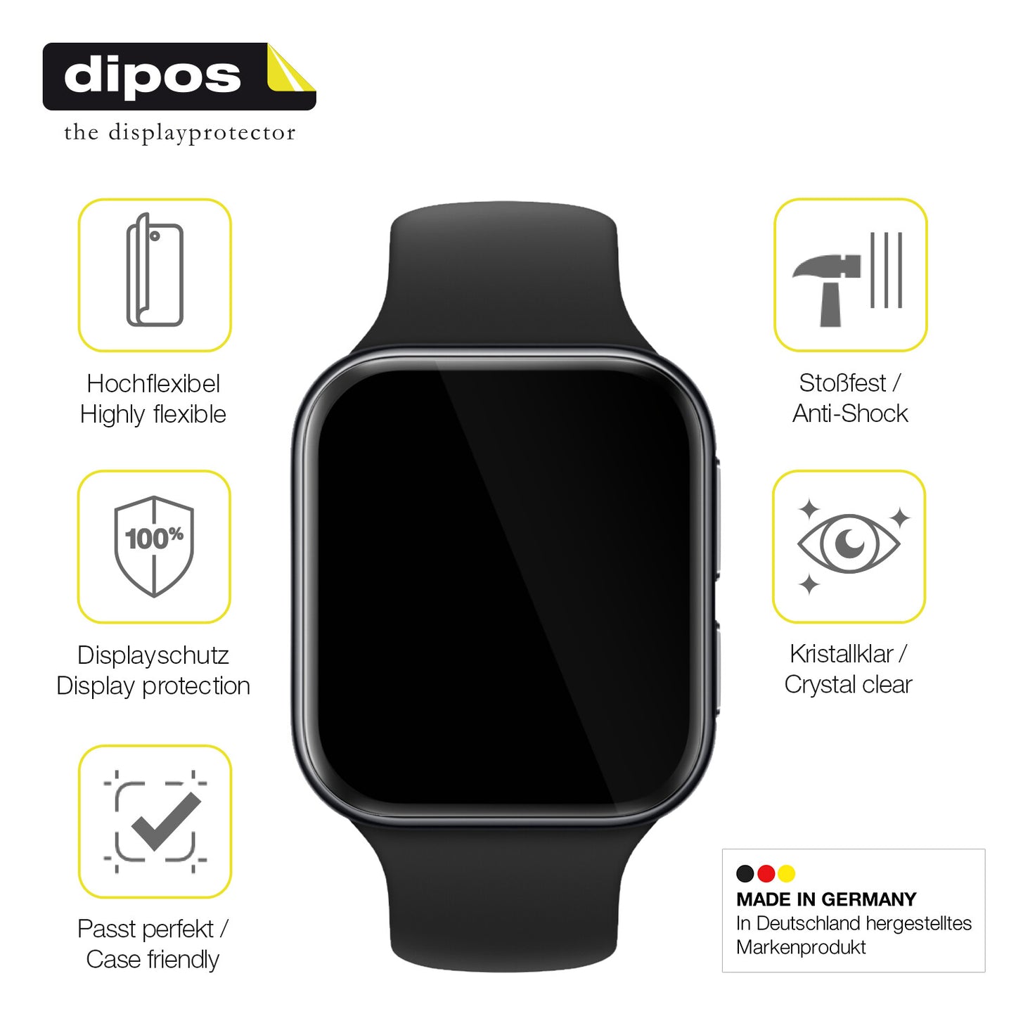 2x 3D Full Cover Schutzfolie für OPPO Watch 3