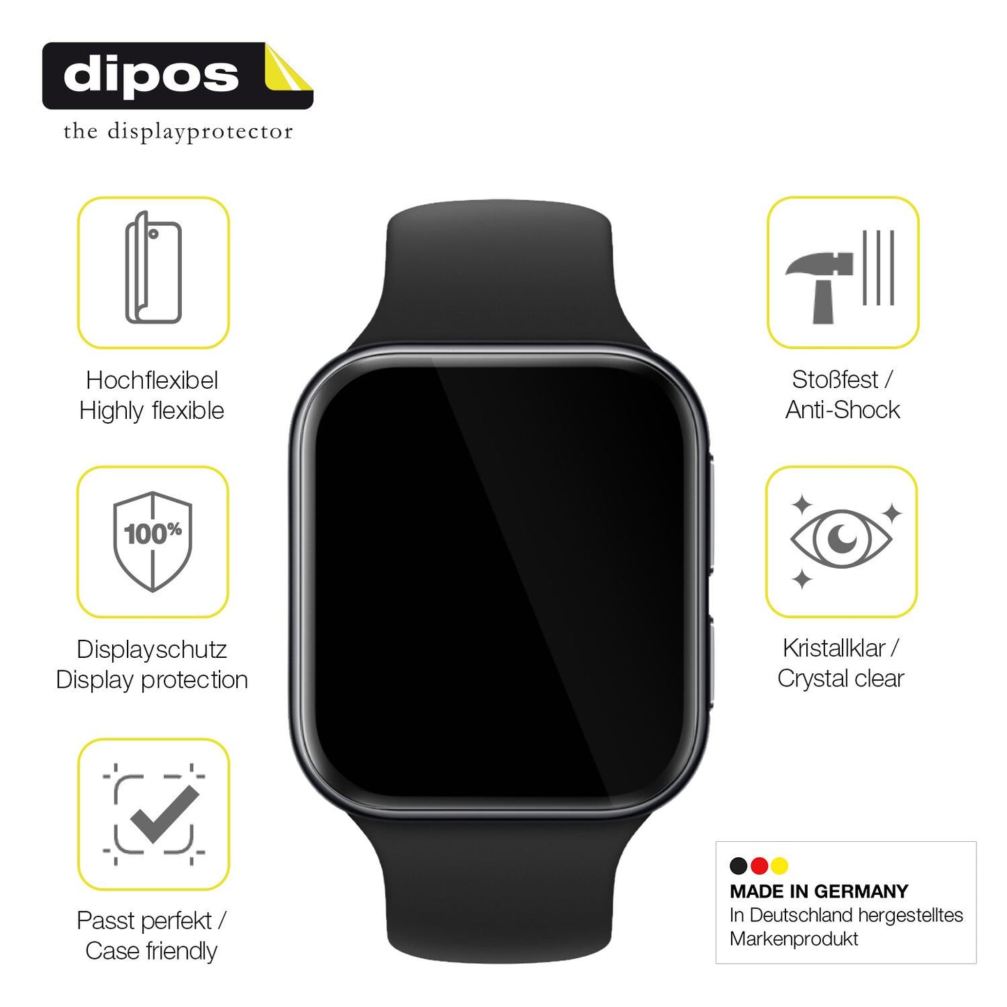 3x Screen Protector for OPPO Watch 3 Protective Film covers 100% dipos Flex