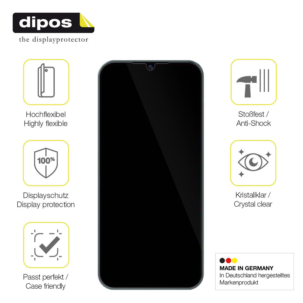 3x Screen Protector for Benco V70 Protective Film covers 100% dipos Flex