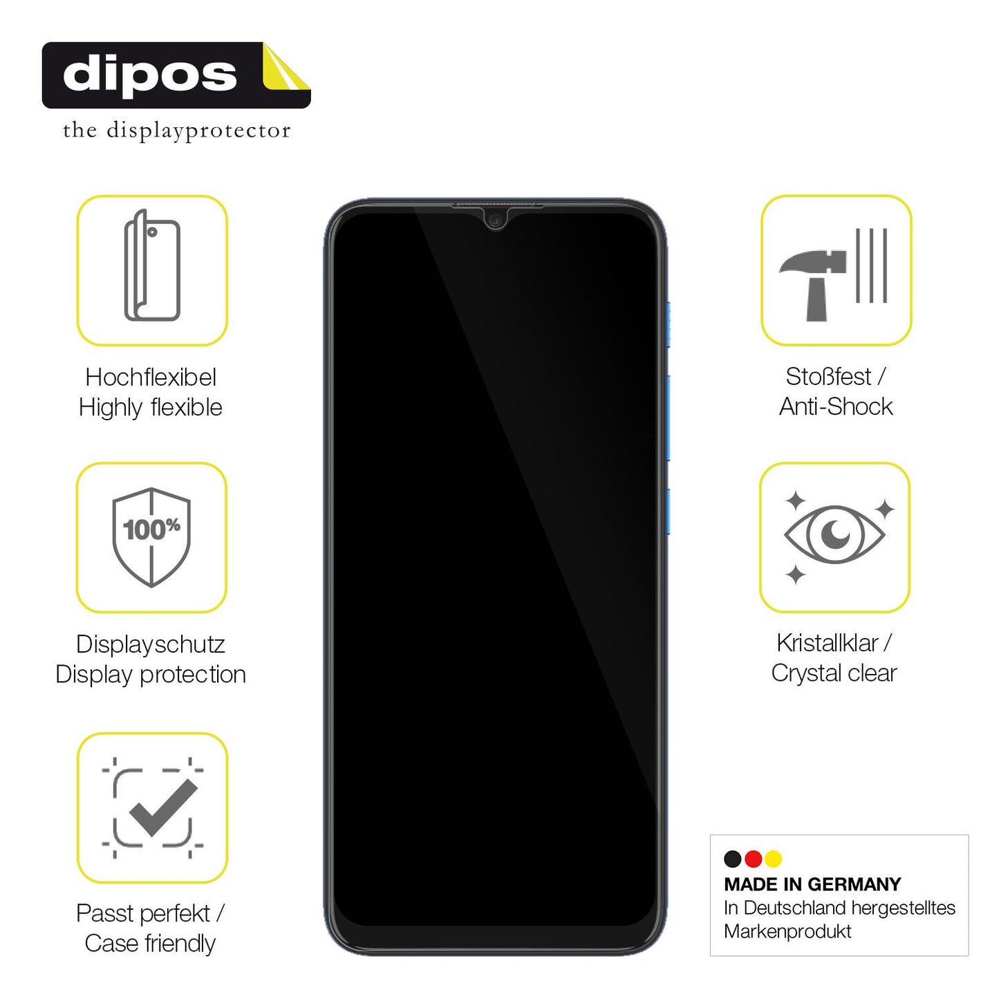 3x Screen Protector for MOTOROLA Moto E7 Power Protective Film covers 100% dipos