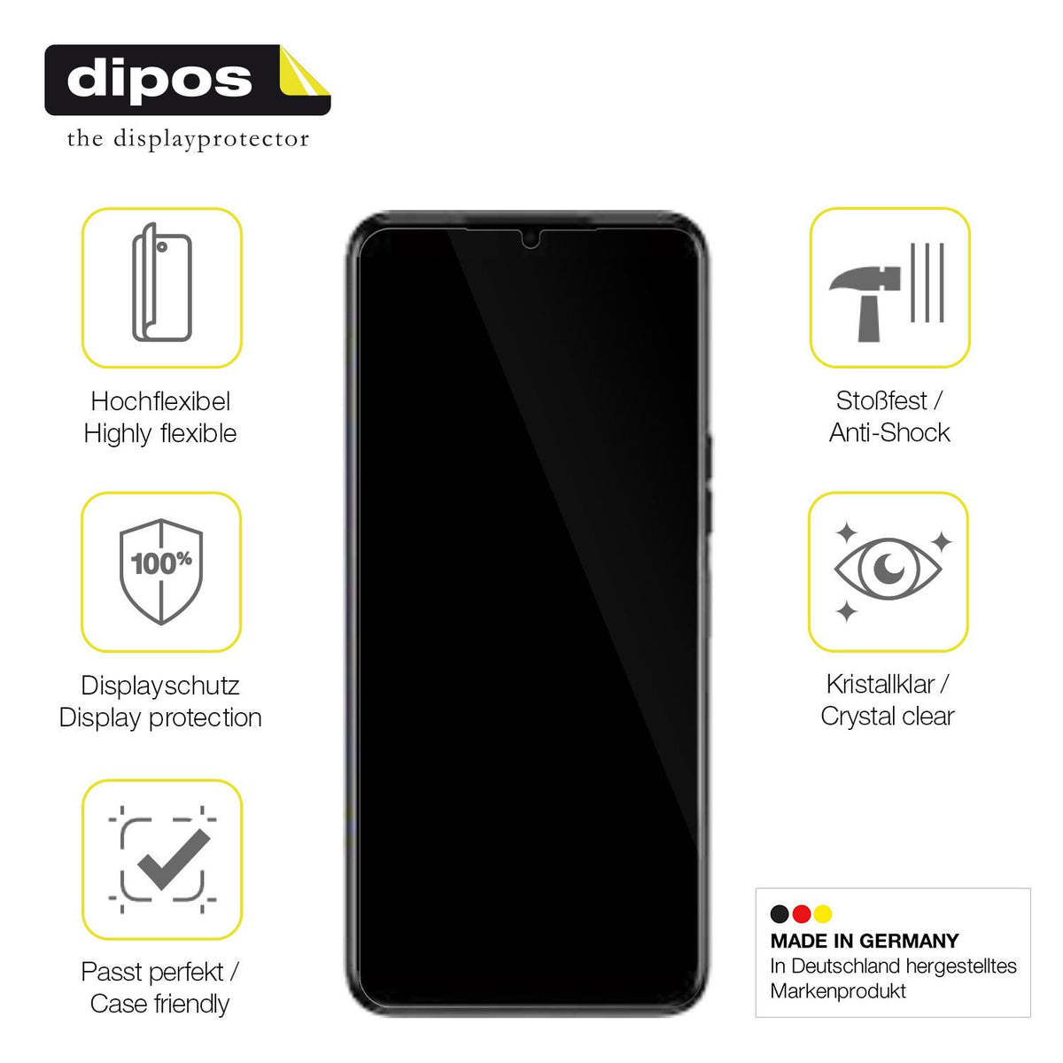 3x Screen Protector for Tecno Spark 9T Protective Film covers 100% dipos Flex