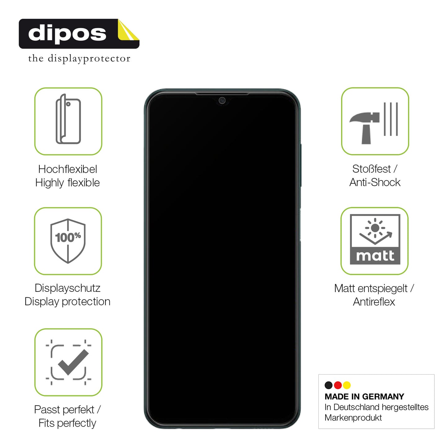 2x Full Cover Schutzfolie matt für Samsung Galaxy M13 5G