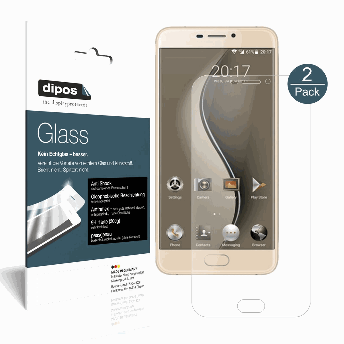 dipos 2x 9H Matte Screen Protector for Ulefone Gemini