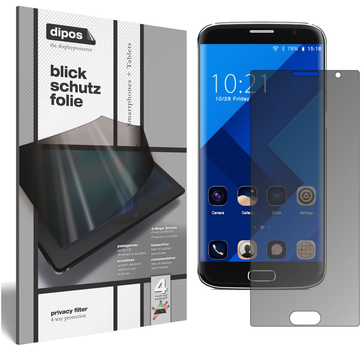 Blickschutzfolie für BLUBOO Edge matt Schutzfolie Privacy