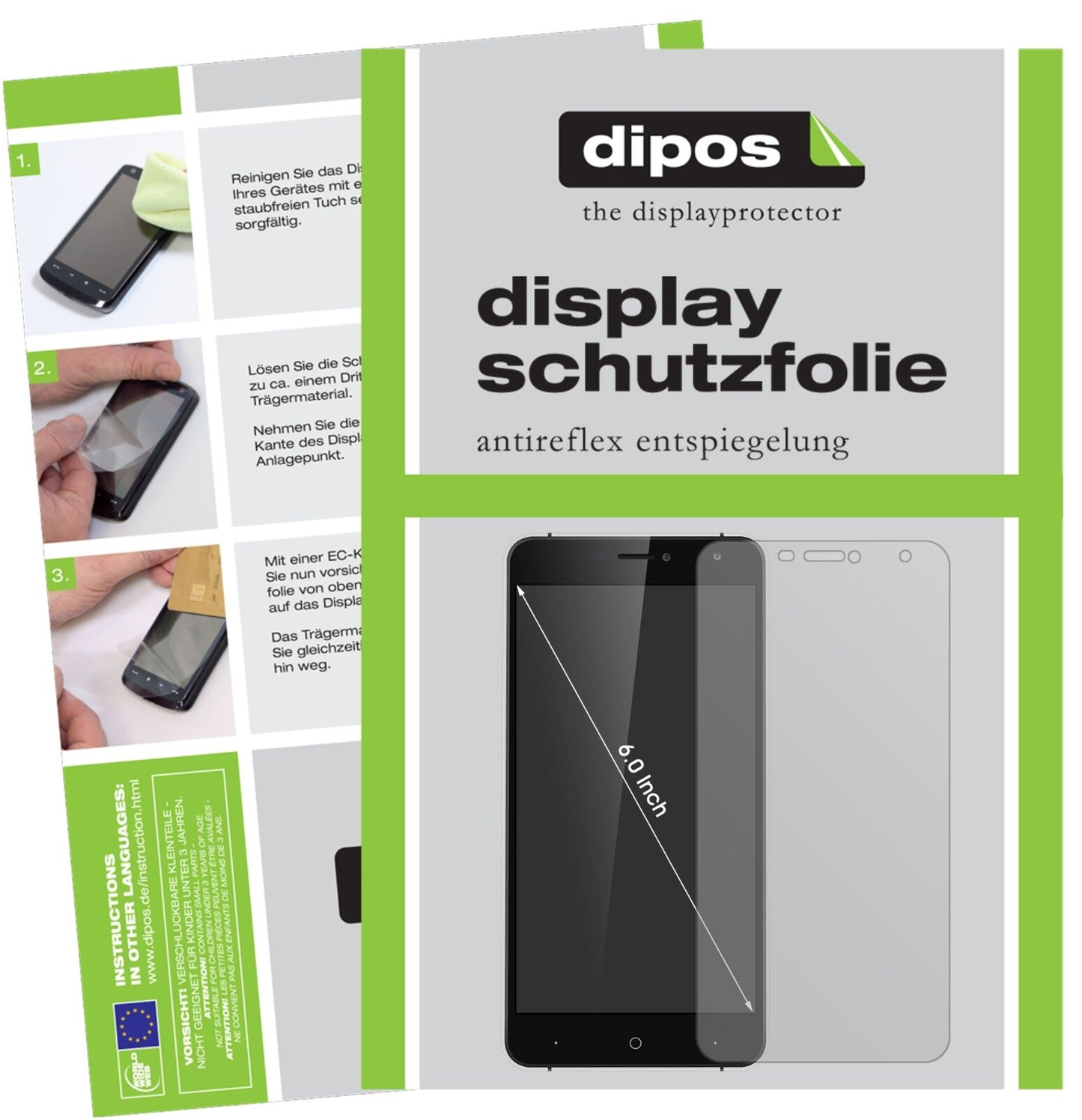 Matte Displayschutzfolie von dipos passend für Doogee X7, präziser Zuschnitt und blasenfrei montiert