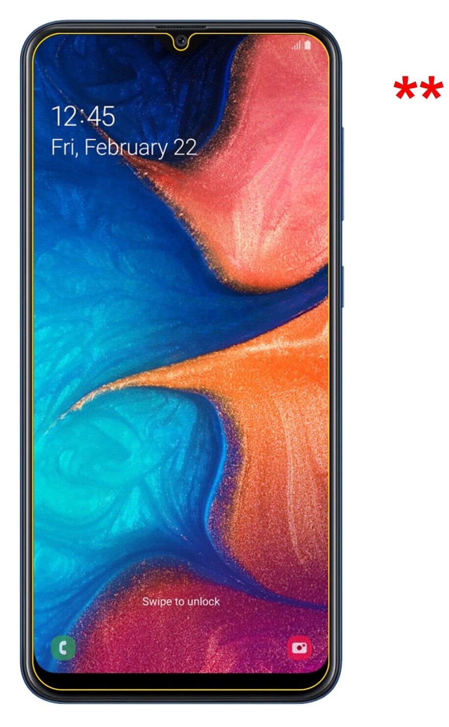 Dünne und klare Folie passend zugeschnitten für Samsung Galaxy A20e